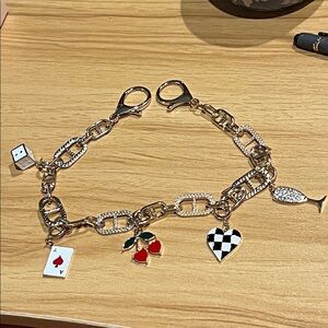 Gold Charm Purse Jewelry - 15” long